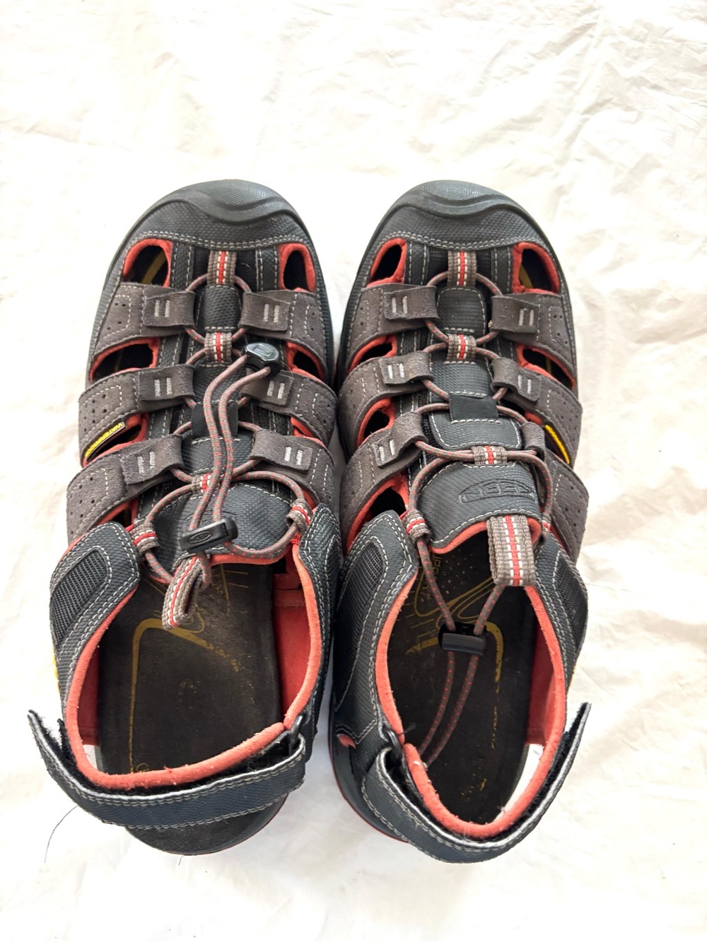 KEEN Gray Red Rialto ll Waterproof Hiking Sandals SZ 10.5 Worn 1X - Picture 8 of 15